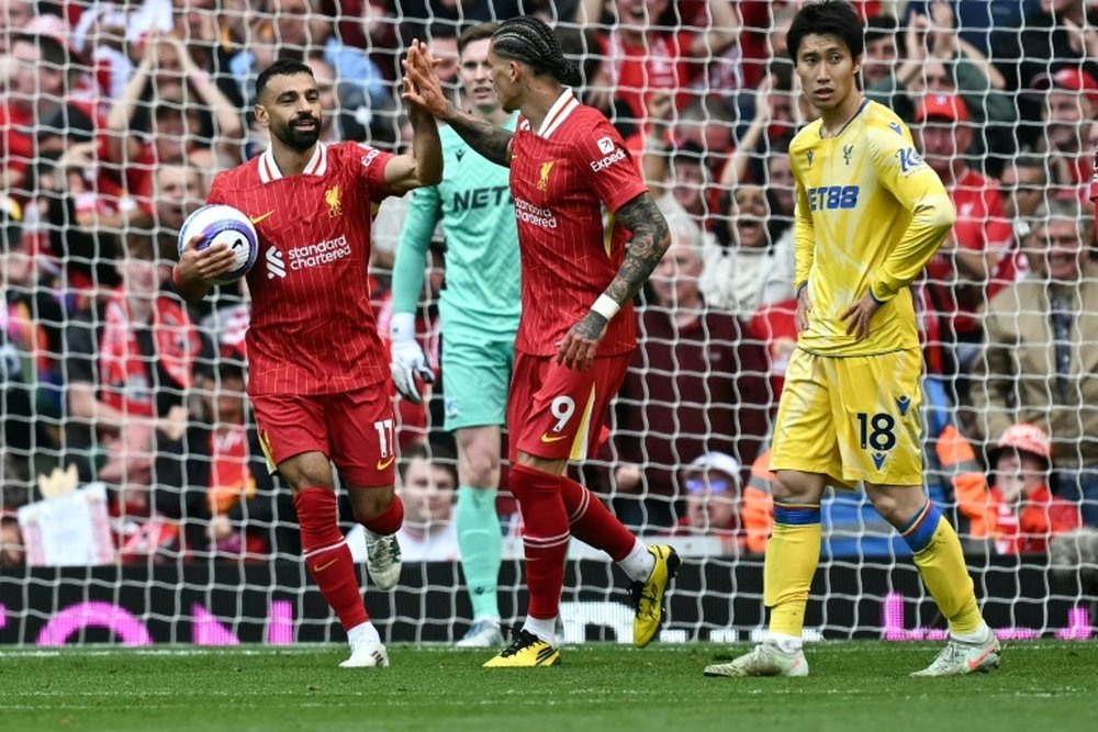 Salah won the Premier League Golden Boot on Sunday. AFP