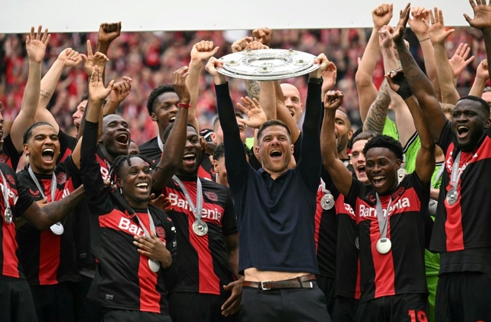 Leverkusen became the first team in Bundesliga history to go through an entire season unbeaten. AFP
