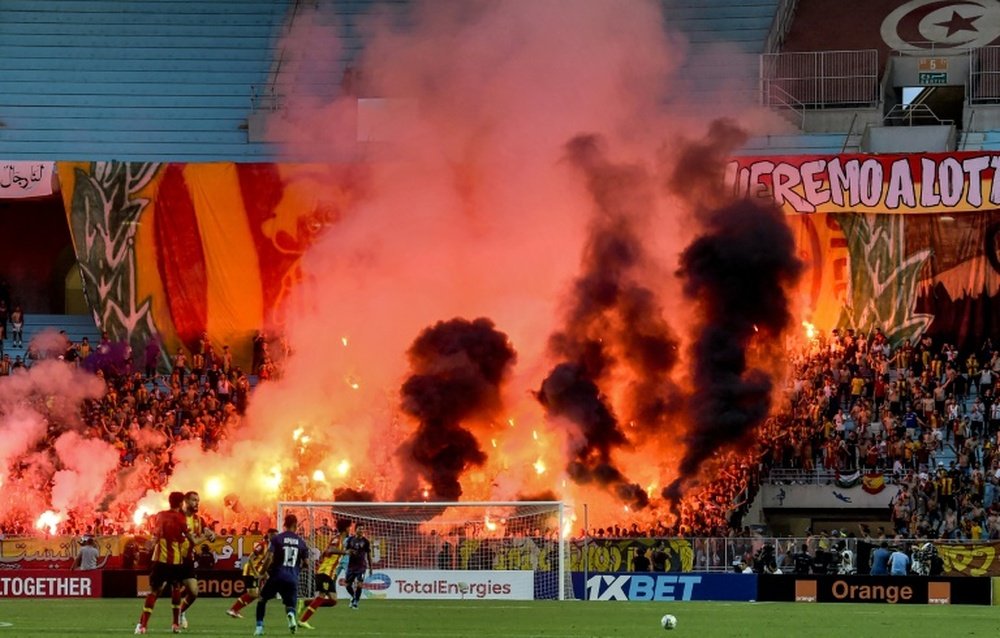 There were ugly scenes during Esperance's CAF Champions League semi-final with Al-Ahly. AFP