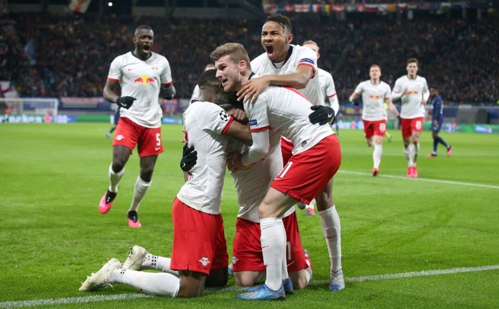 Leipzig planning limited-contact goal celebrations, says Nagelsmann. AFP