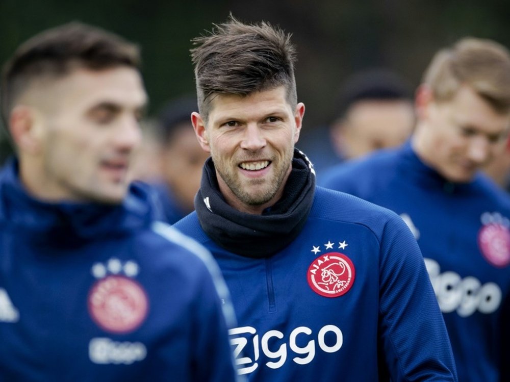 Klaas Jan Huntelaar, 37, has left Ajax to rejoin Bundesliga strugglers Schalke. AFP
