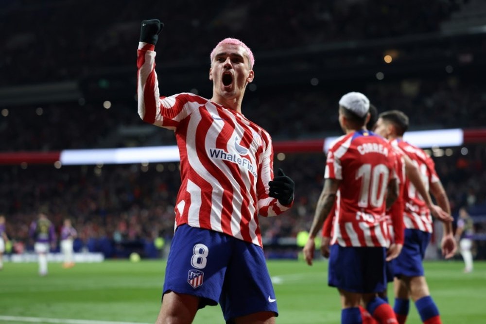 Antoine Griezmann scored a goal against Valladolid. AFP