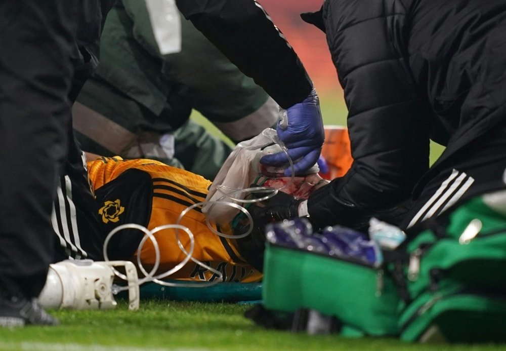 Jimenez suffered a fractured skull in horror collision: Wolves. AFP