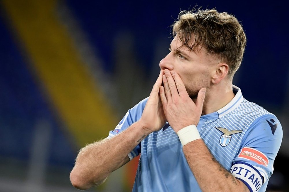 Immobile scored a hat-trick as Lazio thumped Spezia. AFP