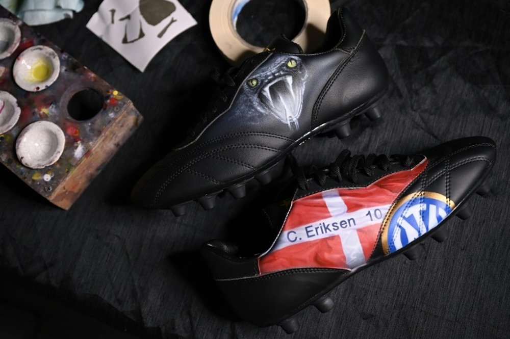 An Italian graphic artist has made a special pair of Eriksen boots. AFP
