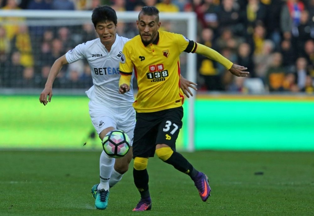 Pereyra isn't worried by pundit's talk of relegation. AFP