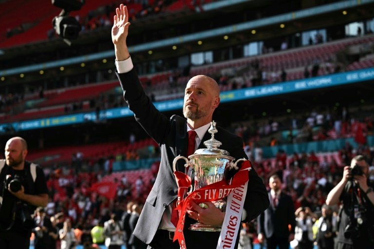 Ten Hag went into Saturday's FA Cup final against Manchester City rocked by reports. AFP
