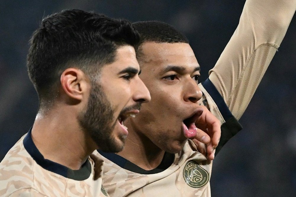 Mbappe bagged his 20th goal of the season in the 2-1 away win at Strasbourg. AFP