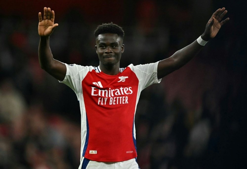 Saka is in contention to feature against Real Madrid. AFP