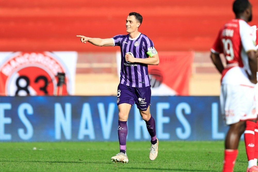 Vincent Sierro scored Toulouse's opener in their 2-1 win over Monaco. AFP