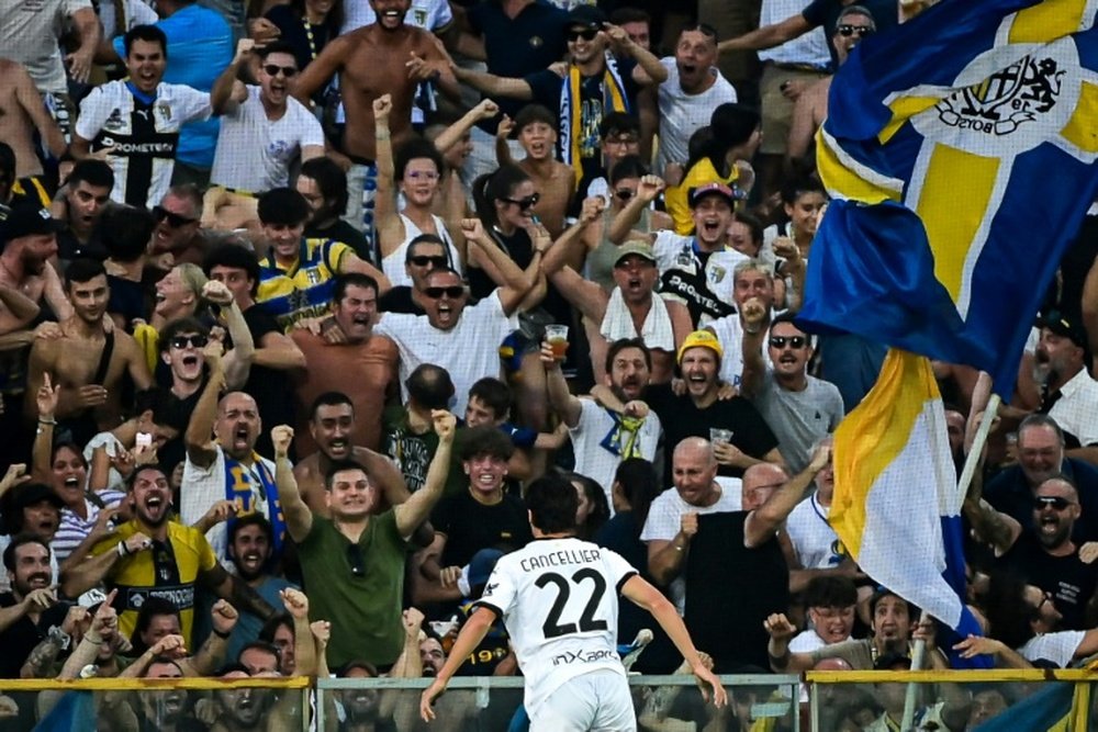Matteo Cancellieri's winner against AC Milan was his first goal for Parma. AFP