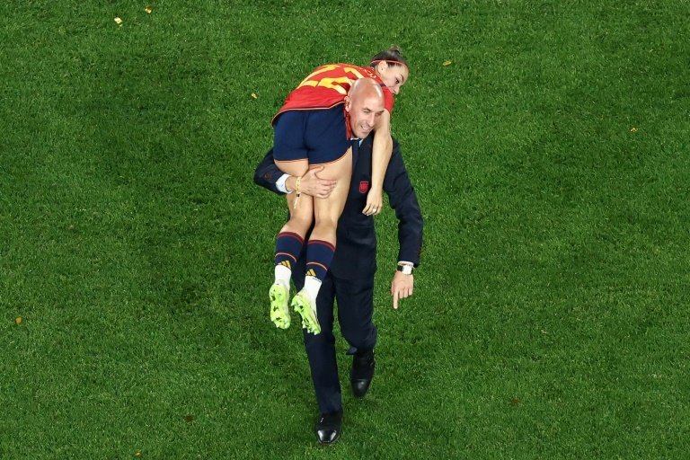 Rubiales is under fire over his kiss on the lips of a Women's World Cup player. AFP