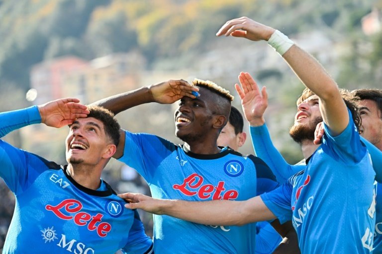 Osimhen will be back in the Napoli attack in Naples for the second leg. AFP