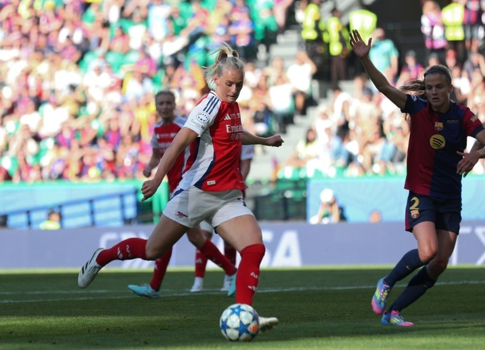 Blackstenius scores the decisive goal in Lisbon. AFP