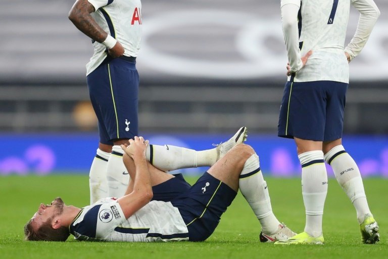 Harry Kane was substituted at half-time after getting an ankle injury. AFP