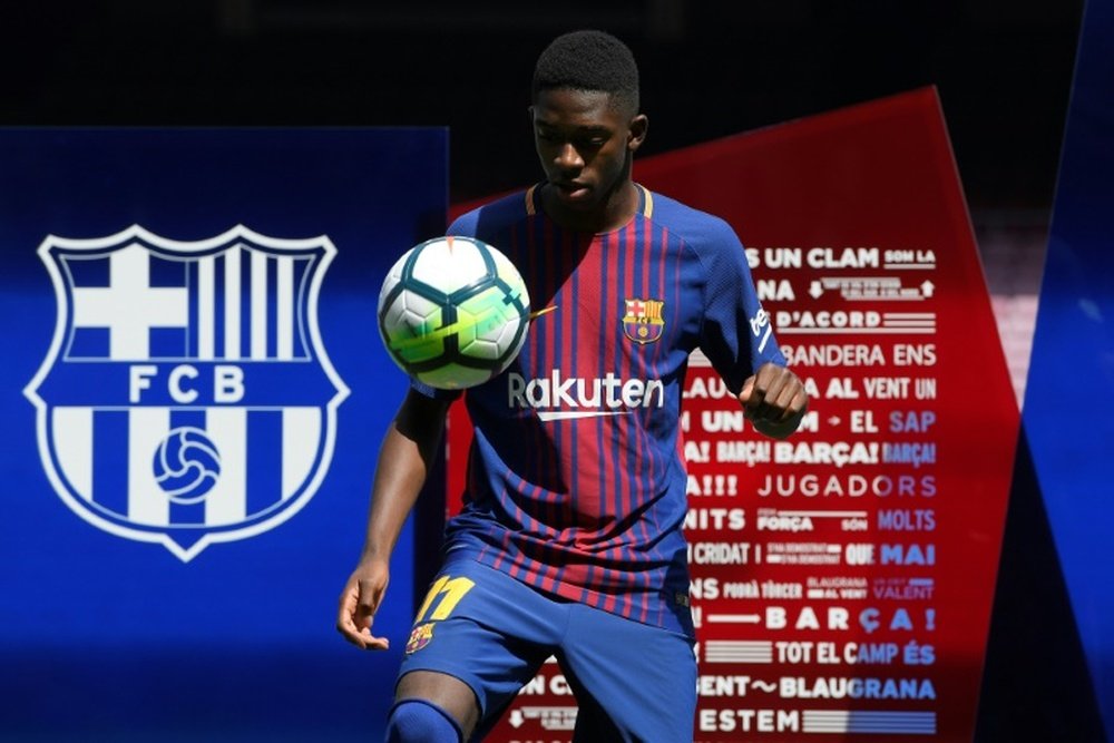 Dembele's presentation wasn't as straightforward as Barca would have hoped. AFP