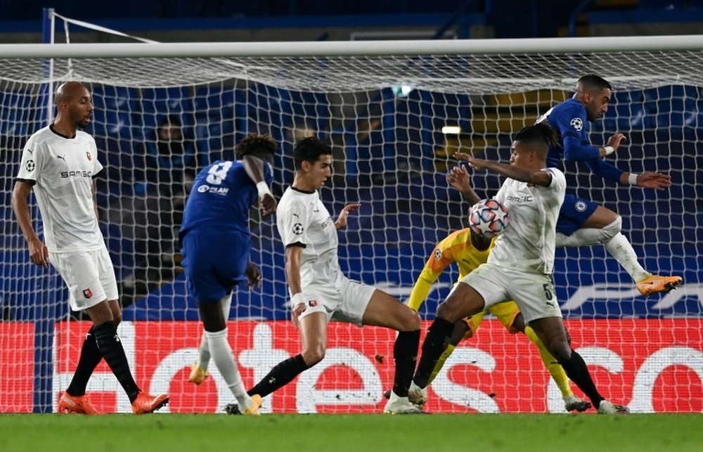 Dalbert was sent off for this handball following a VAR review, another controversial decision. AFP