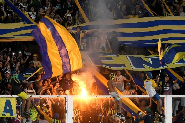 Argentine police on Monday were searching for three people in connection with the murder of two members of a notorious football hooligan gang after a game in the central city of Rosario at the weekend.