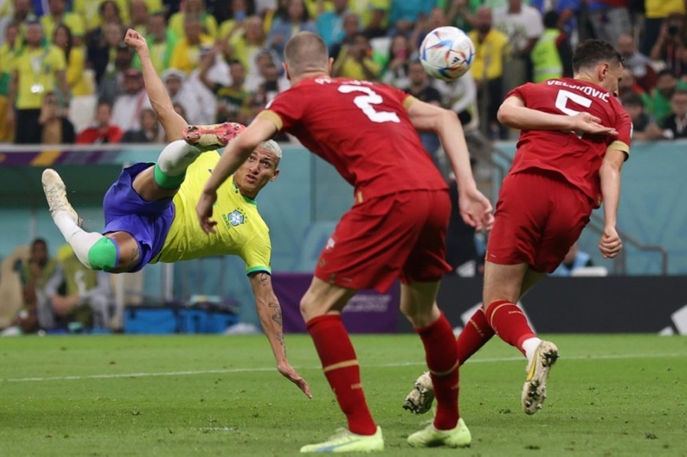 Richarlison of Brazil scored one of the best goals of the tournament. AFP