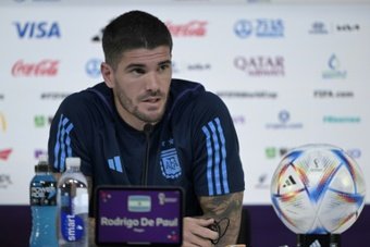 Argentina Rodrigo De Paul gave a press conference at the World Cup in Qatar. AFP