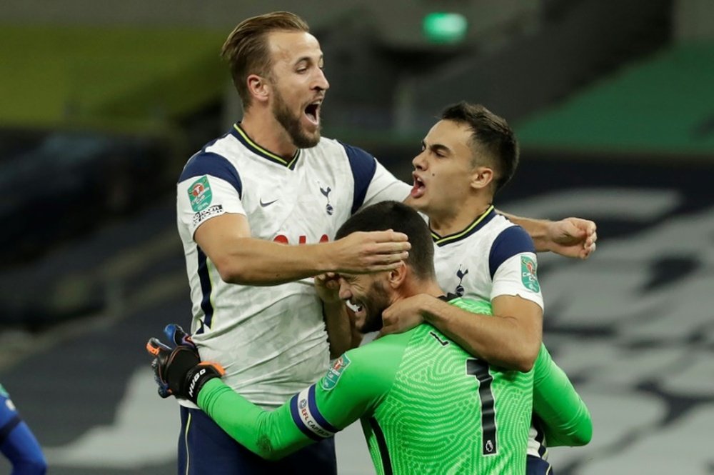 Tottenham went through to the Carabao Cup quarter-finals on penalties. AFP