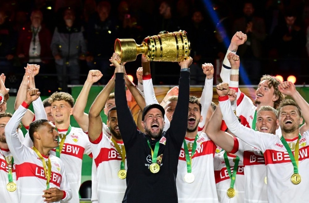 Stuttgarts coach Sebastian Hoeness plans Cup celebration in Berlin. AFP