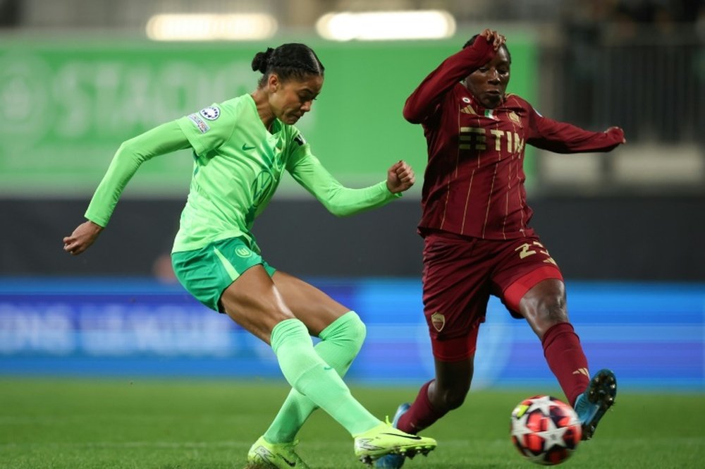 Sveindis Jonsdottir scored four as Wolfsburg thrashed Roma. AFP