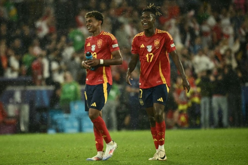 Spain are eyeing a fourth Euros triumph with Williams and Yamal's devastating pace. AFP