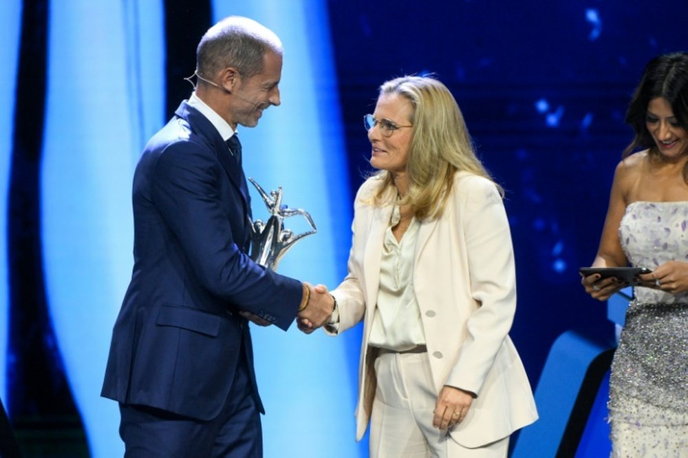 Wiegman dedicated her UEFA coach of the year prize to the Spain women's team. AFP