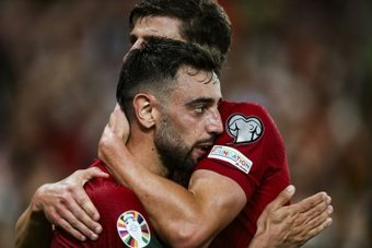 Bruno Fernandes scored twice as Portugal won in Euro 2024 qualifying on Saturday after Scotland produced a stunning late comeback to beat Erling Haaland's Norway in Oslo.
