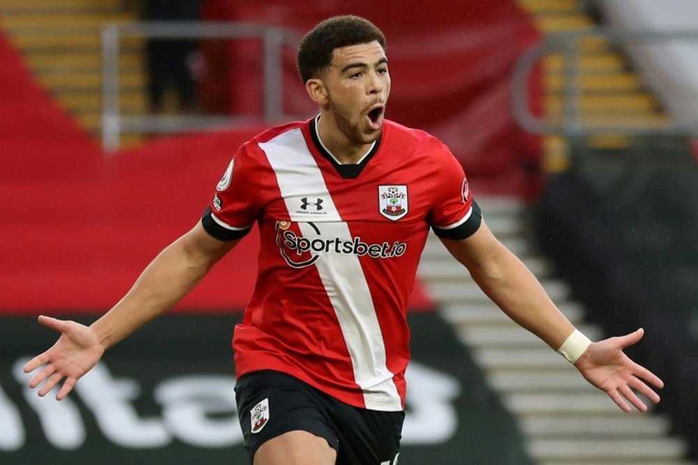 Southamptons Che Adams celebrates scoring against Sheffield United. AFP