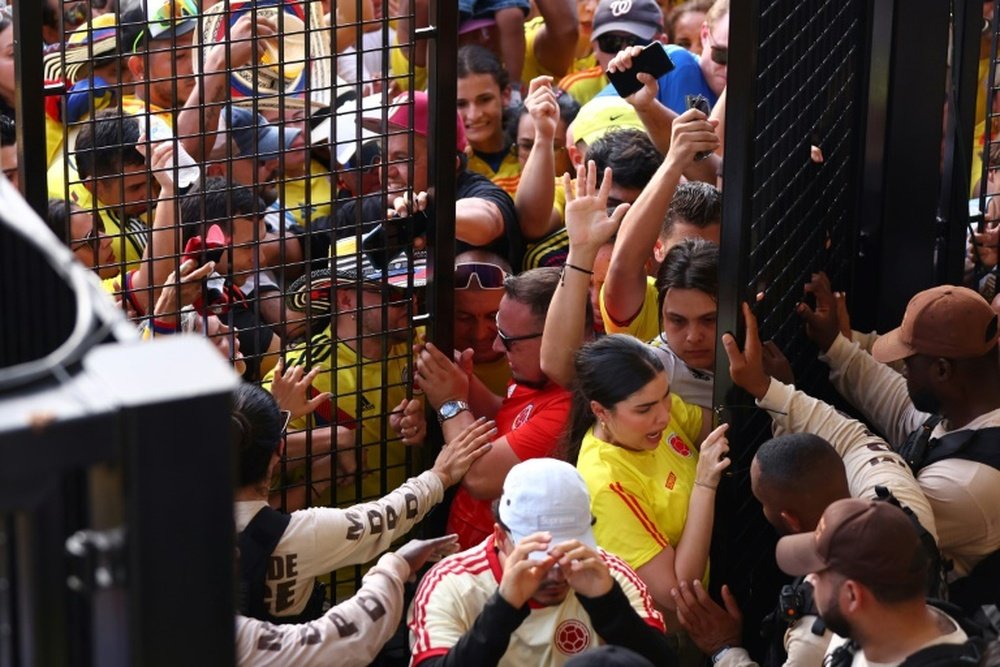 Fans were caught in a crush during chaotic scenes before the Copa America final. AFP