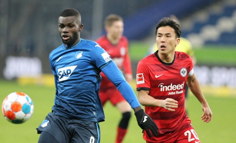 Ihlas Bebou got a brace as Hoffenheim defeated Augsburg. AFP
