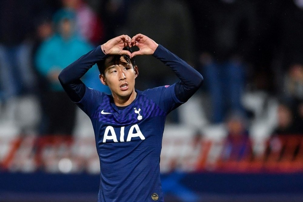 Son bounces back with a brace as Tottenham thrash Red Star again. AFP