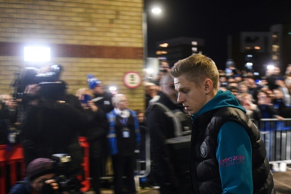 Ukrainian defender Oleksandr Zinchenko arrives at Peterborough for the FA Cup fifth round tie. AFP