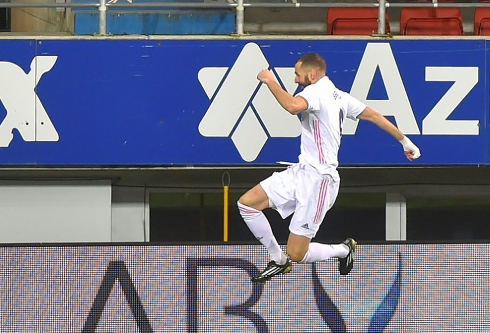 Benzema scored his seventh league goal of the season. AFP