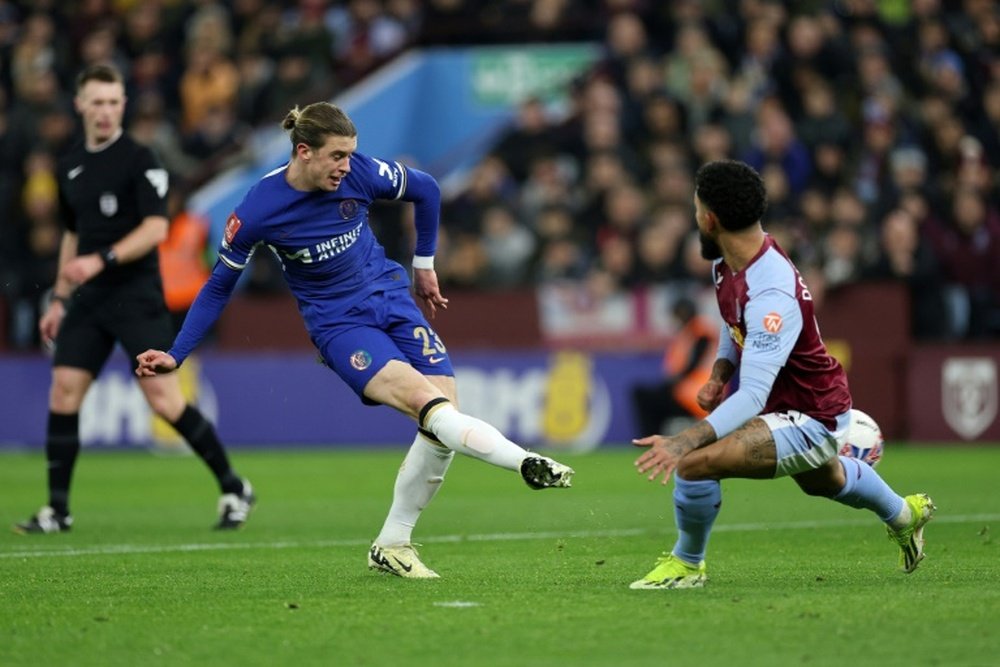 Chelsea midfielder Conor Gallagher scored against Aston Villa on Wednesday. AFP