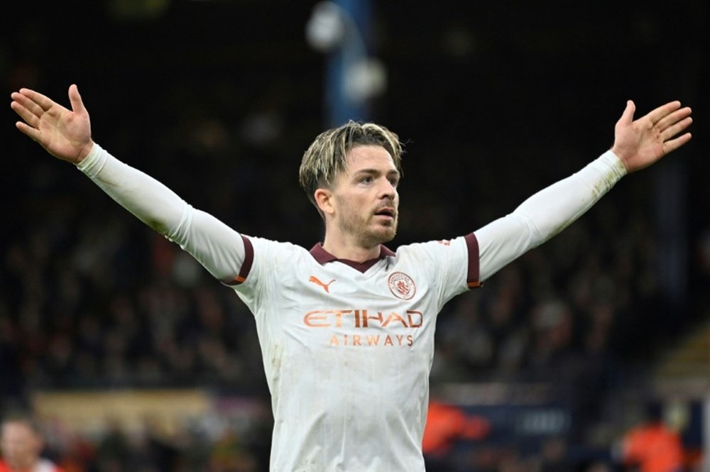 Manchester City's Jack Grealish scored against Luton on Sunday. AFP