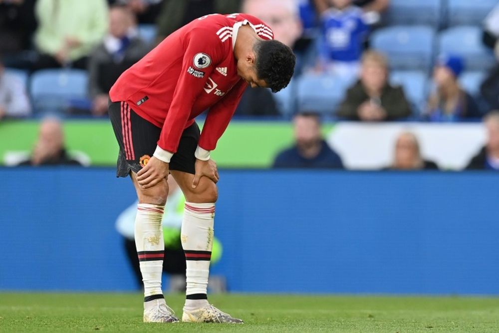 Cristiano Ronaldo could not prevent Manchester United losing 4-2 at Leicester. AFP