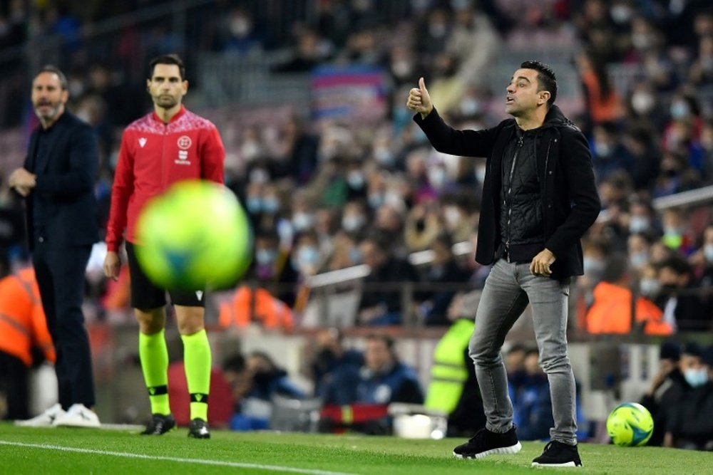 Xavi Hernandez was overseeing his first match as Barcelona coach against Espanyol. AFP