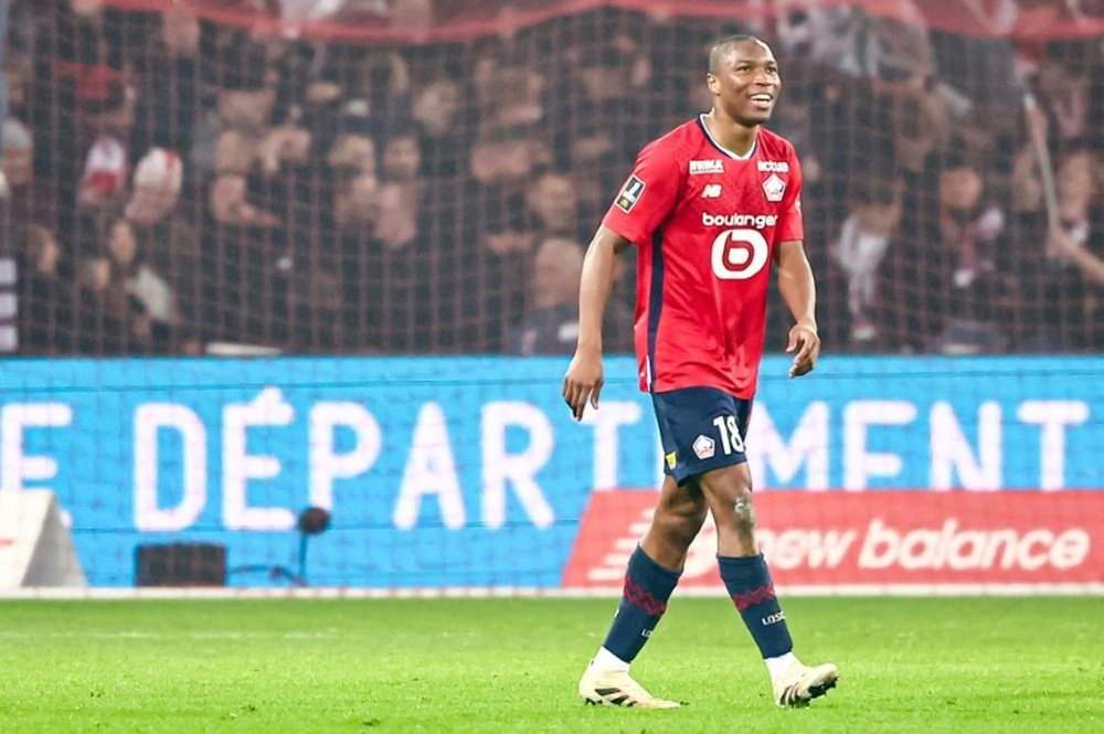 Bafode Diakite scored Lille's second goal in their win over Nice. AFP
