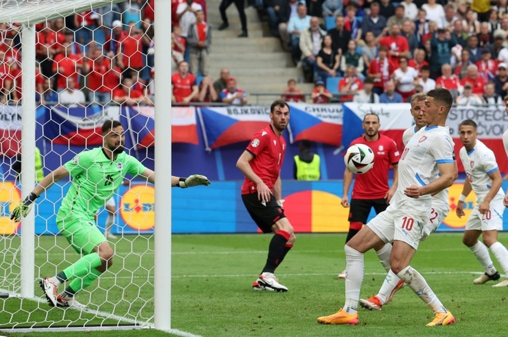 Schick bundled home from close range to level against Georgia. AFP