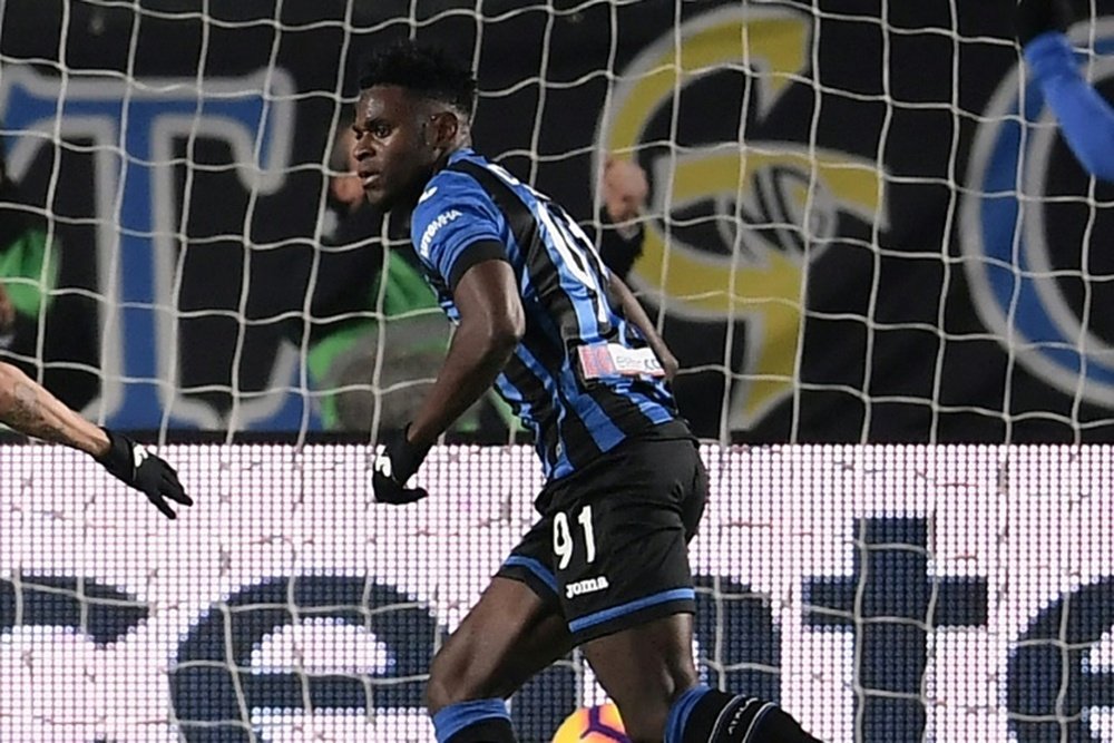 Zapata plundered a hat-trick against his former club. AFP