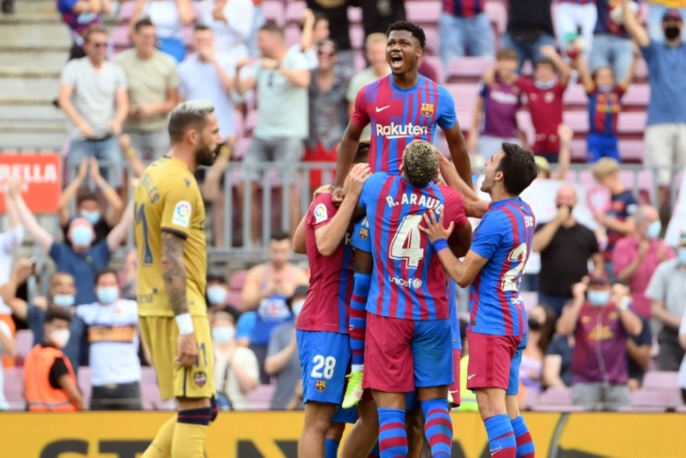 Ansu Fati needed just 10 minutes to score after his return after 10 months. AFP