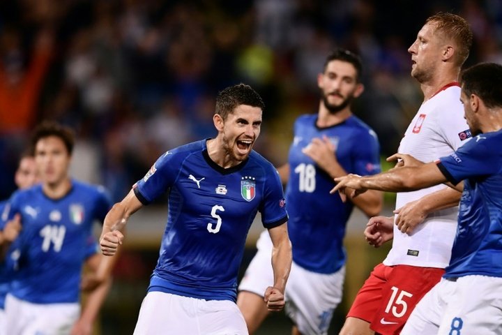 Jorginho scores late equaliser for Italy in Nations League opener