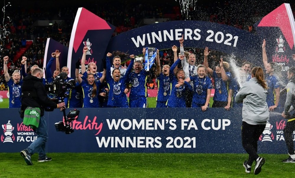 Chelsea's women beat Arsenal 3-0 in the FA Cup final. AFP