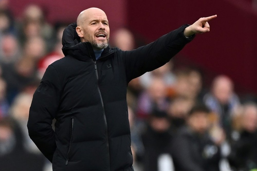 Erik ten Hag is under intense pressure after 14 defeats so far this season. AFP