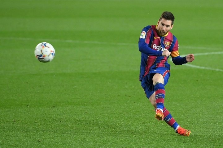 Messi celebrates levelling Xavi record with double against Huesca