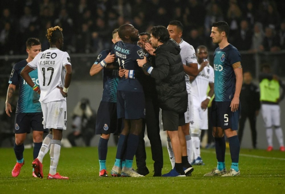 Moussa Marega was racially abused by Guimaraes fans. AFP