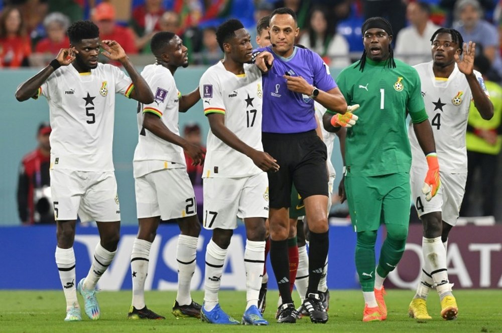 Ghana boss Addo criticised the referee. AFP